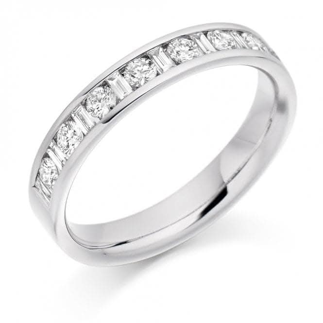 Harmony Collection 0.5ct Baguette Cut 3.6mm Half Eternity Ring