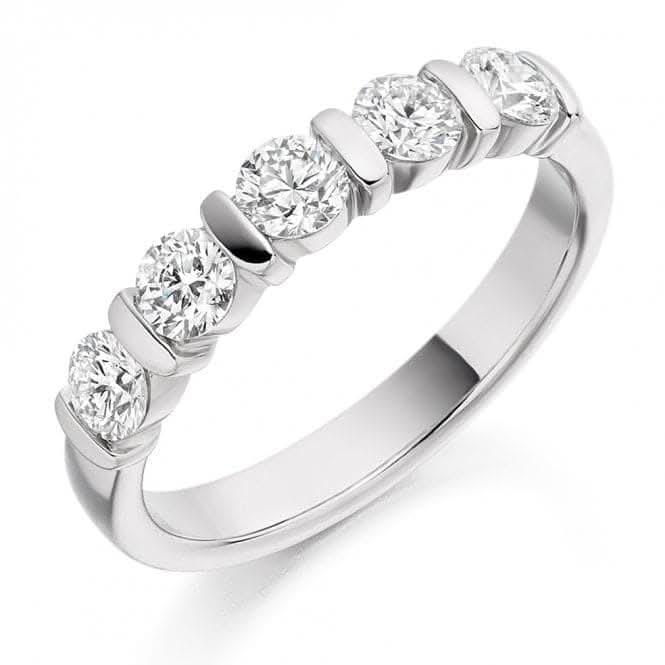 Harmony Collection 0.75ct Round Brilliant 3.4mm Half Eternity Ring