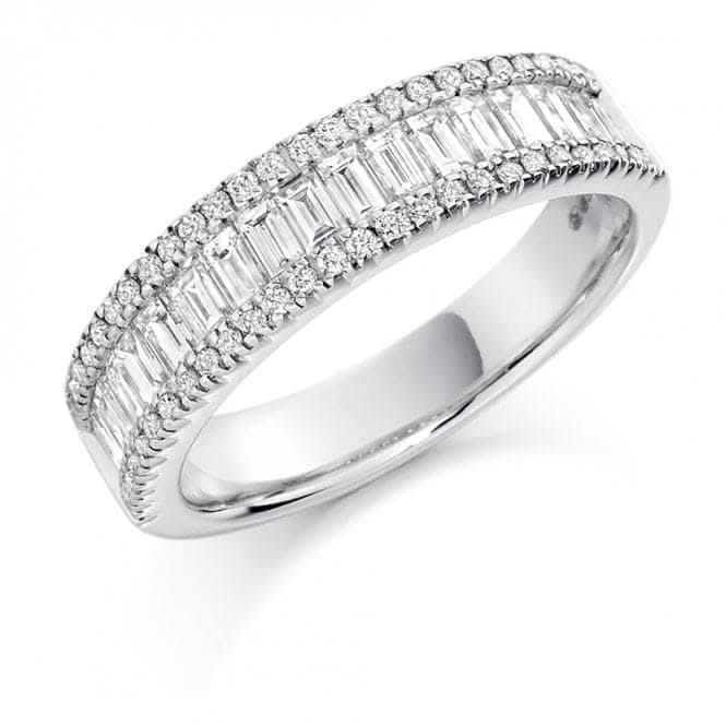 Harmony Collection 1.25ct Round Brilliant & Baguette Cut 5.6mm Half Eternity Ring