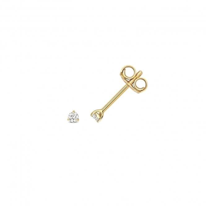 Diamond Jewellery 18ct Gold Diamond 3 Claw Earring Studs EDQ335