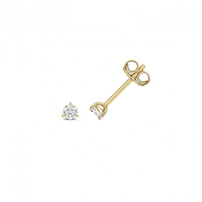 Diamond Jewellery 18ct Gold Diamond 3 Claw Stud Earrings EDQ338