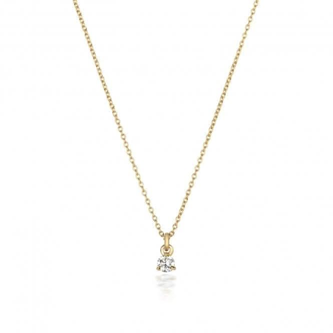 Diamond Jewellery 18ct Gold Diamond 3 Claw Necklace NDQ146