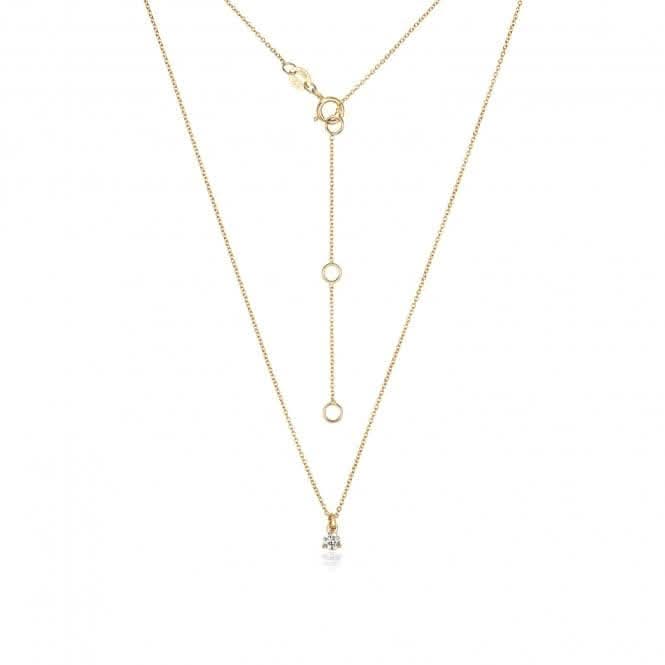 Diamond Jewellery 18CT Gold 0.10CT Diamond 3 Claw Necklace NDQ147