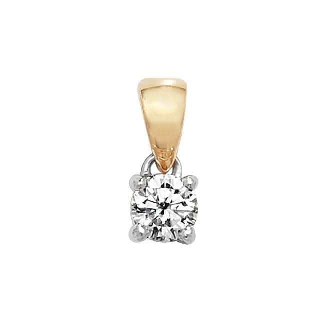 18ct Gold Diamond 4 Claw Pendant PDQ141Diamond JewelleryPDQ141