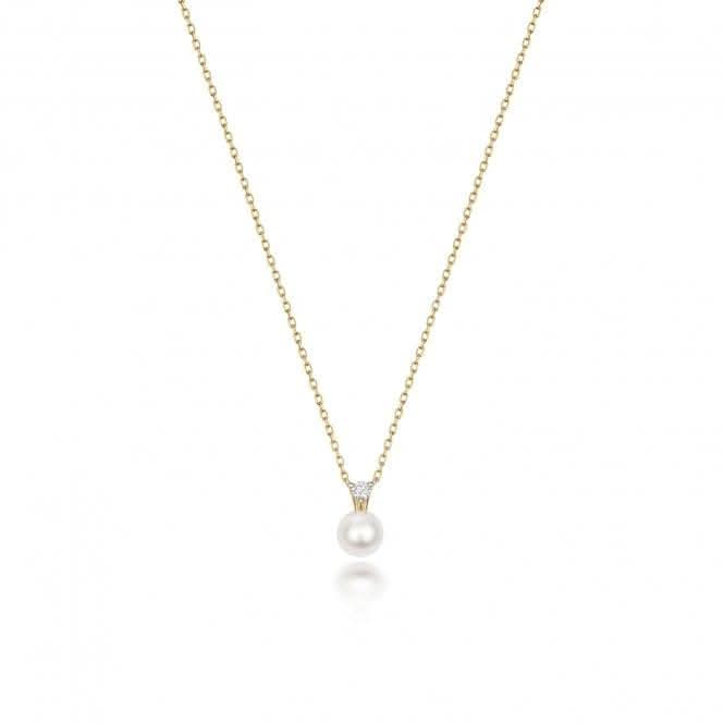18ct Gold Diamond & Akoya Pearl Necklace NDQ201