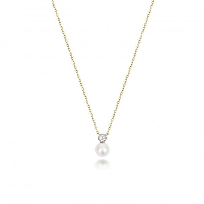 18ct Gold Diamond & Akoya Pearl Necklace NDQ206Gemstones JewelleryNDQ206