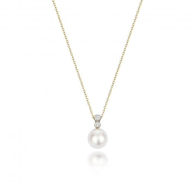 18ct Gold Diamond & Akoya Pearl Necklace NDQ208Gemstones JewelleryNDQ208