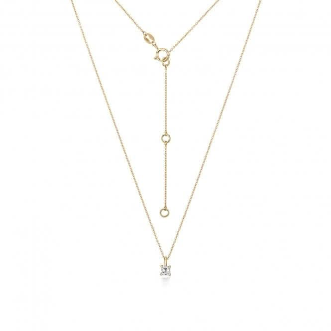 Diamond Jewellery 18ct Gold Asscher Cut Diamond Necklace NDQ161