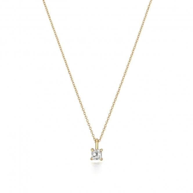 Diamond Jewellery 18ct Gold Asscher Cut Diamond Necklace NDQ161