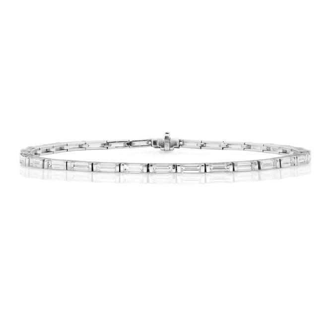Diamond Jewellery 18CT Gold Diamond Bracelet Baguette BDQ175W