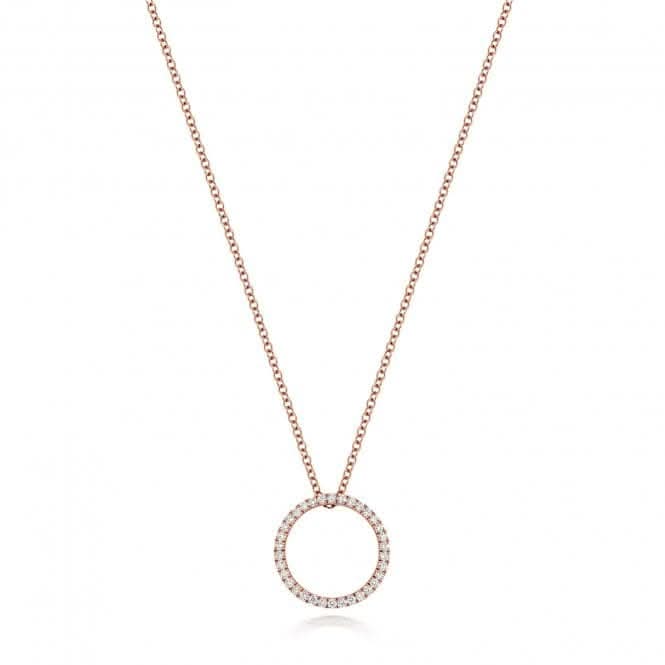 18ct Gold Diamond Circle 16/17Inch Necklace NDQ120RDiamond JewelleryNDQ120R