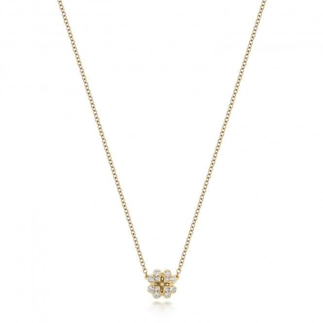 18ct Gold Diamond Clover 16/17Inch Necklace NDQ117Diamond JewelleryNDQ117