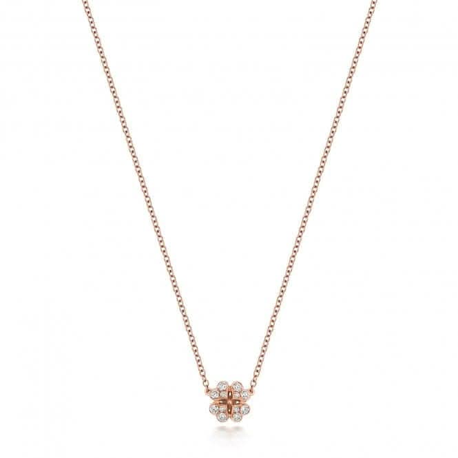 18ct Gold Diamond Clover 16/17Inch Necklace NDQ117RDiamond JewelleryNDQ117R
