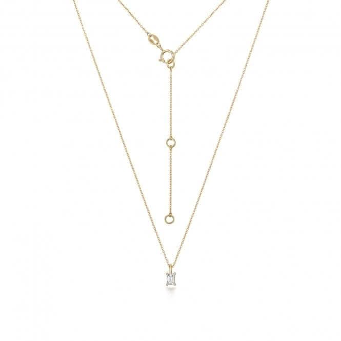 Diamond Jewellery 18ct Gold Emerald Cut Diamond Necklace NDQ158