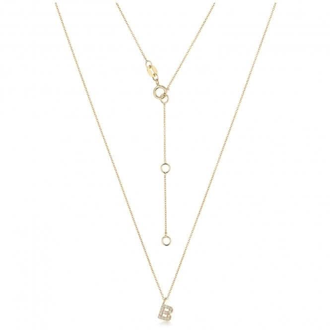 Diamond Jewellery 18ct Gold Diamond Initial Necklace with Personalized Letter Pendant NDQ154/B