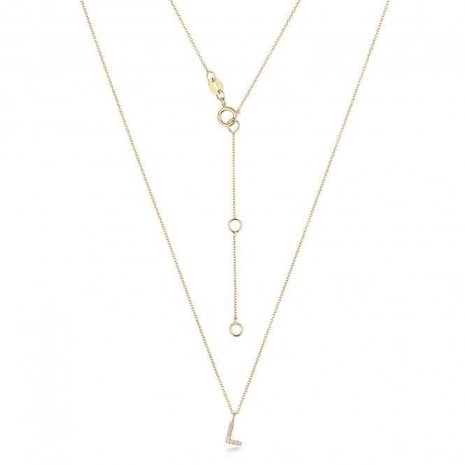 Diamond Jewellery 18ct Gold Diamond Initial Necklace NDQ154/L