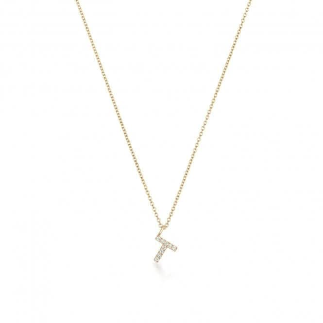 Diamond Jewellery 18ct Gold Diamond Initial Necklace NDQ154/T