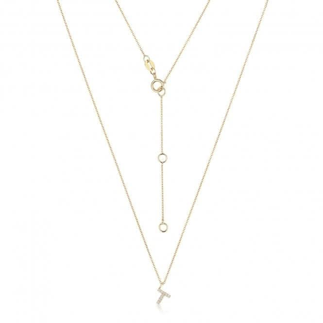 Diamond Jewellery 18ct Gold Diamond Initial Necklace NDQ154/T