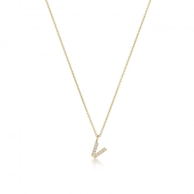 Diamond Jewellery 18ct Gold Diamond Initial Necklace NDQ154/V