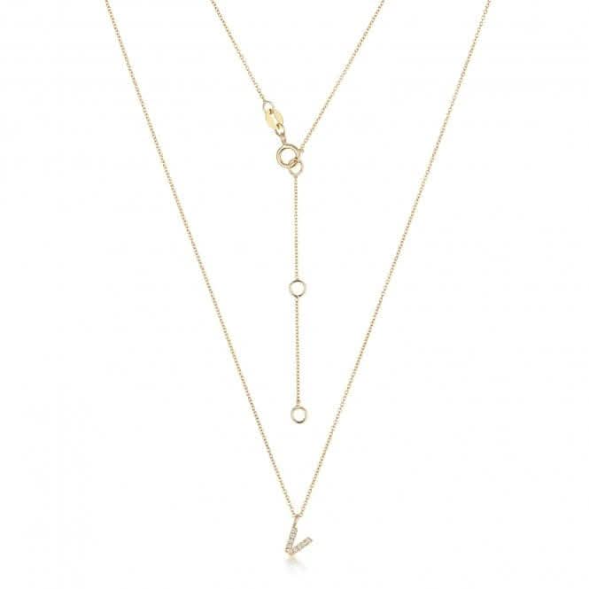 Diamond Jewellery 18ct Gold Diamond Initial Necklace NDQ154/V