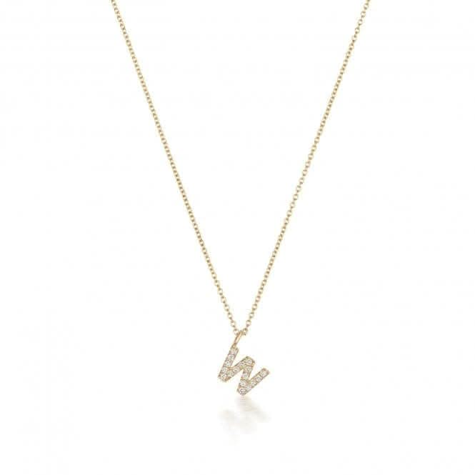 Diamond Jewellery 18CT Gold Diamond Initial Necklace NDQ154/W