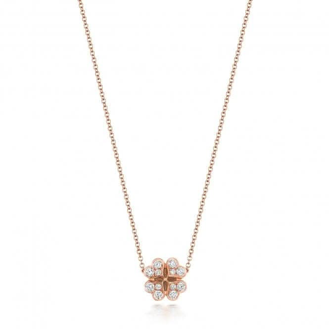 18ct Gold Diamond Large Clover 16/17Inch Necklace NDQ118RDiamond JewelleryNDQ118R