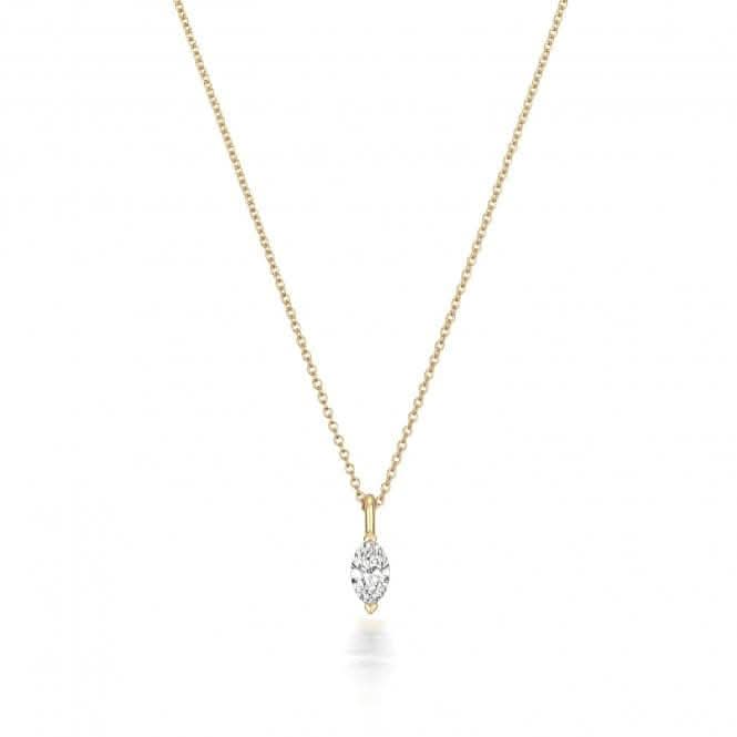 Diamond Jewellery 18ct Gold Diamond Marquise Cut Necklace NDQ159