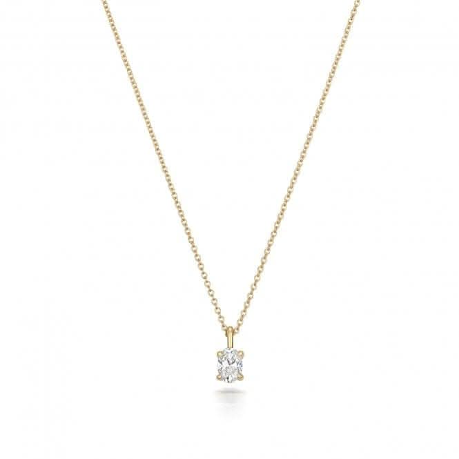 Diamond Jewellery 18ct Gold Oval-Cut Diamond Necklace NDQ157
