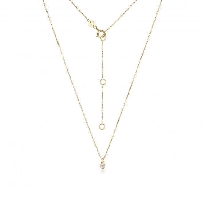 Diamond Jewellery 18ct Gold Diamond Rubover Necklace NDQ151