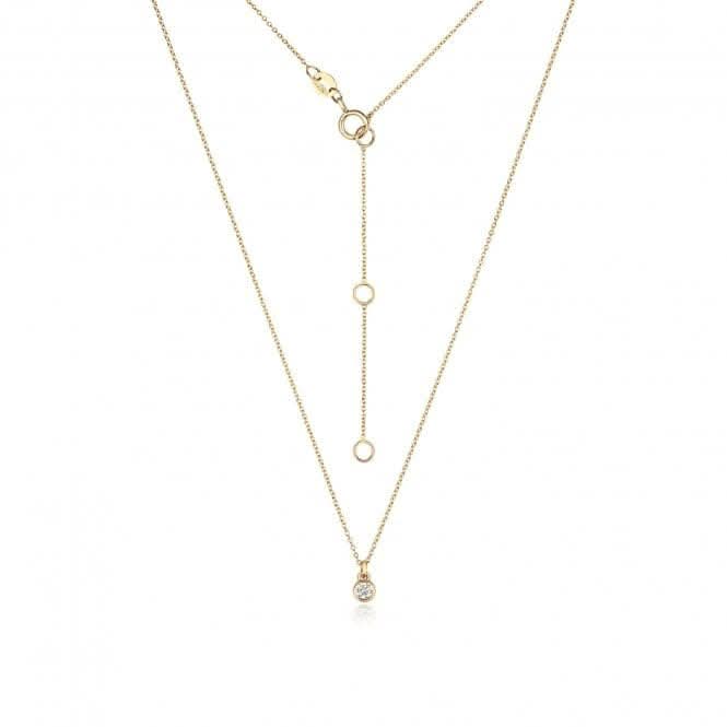 Diamond Jewellery 18ct Gold Diamond Necklace with Rubover Setting NDQ152