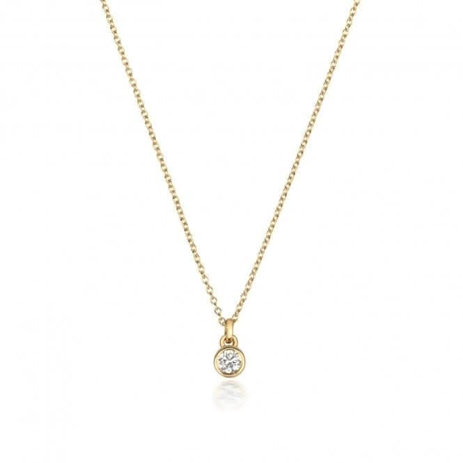 Diamond Jewellery 18ct Gold Diamond Necklace with Rubover Setting NDQ152