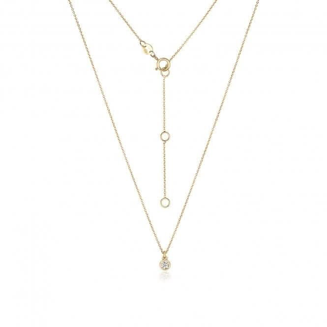 Diamond Jewellery 18ct Gold Diamond Rubover Necklace NDQ153