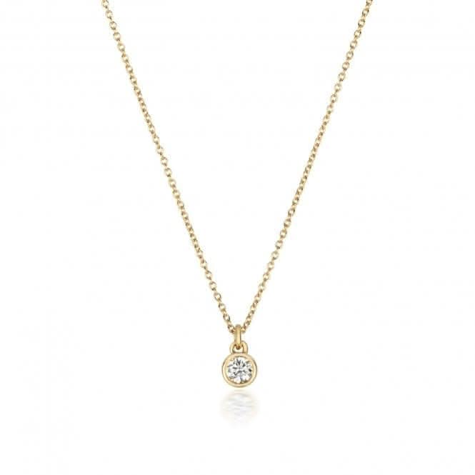 Diamond Jewellery 18ct Gold Diamond Rubover Necklace NDQ153