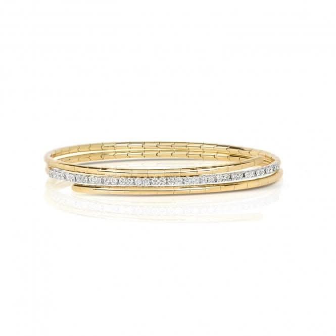 Diamond Jewellery 18ct Gold Diamond Twist Bangle BDQ106