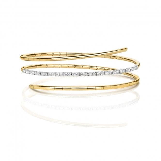 18ct Gold Diamond Twist Bangle BDQ106Diamond JewelleryBDQ106