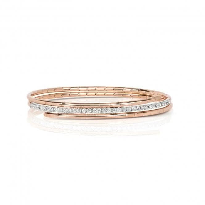 Diamond Jewellery 18ct Gold Diamond Twist Bangle BDQ106R