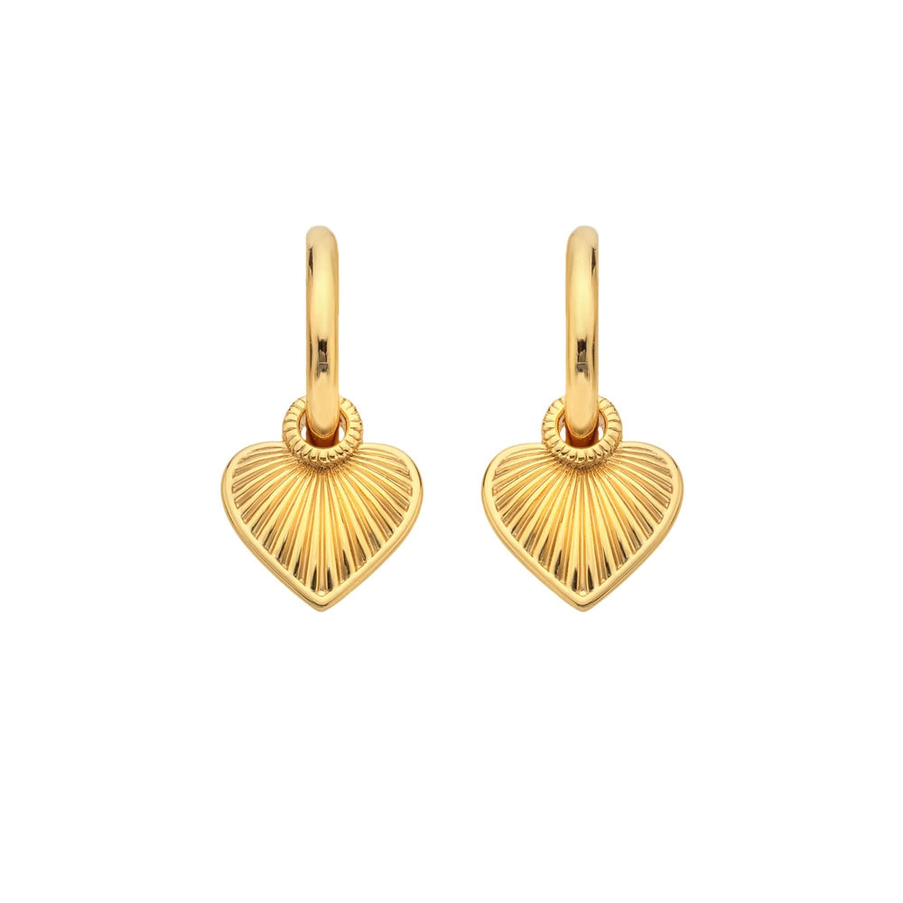 18ct Gold HD X JJ Essence Heart Huggie Earring DE808