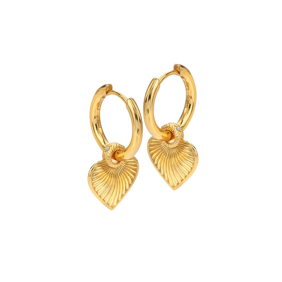 18ct Gold HD X JJ Essence Heart Huggie Earring DE808