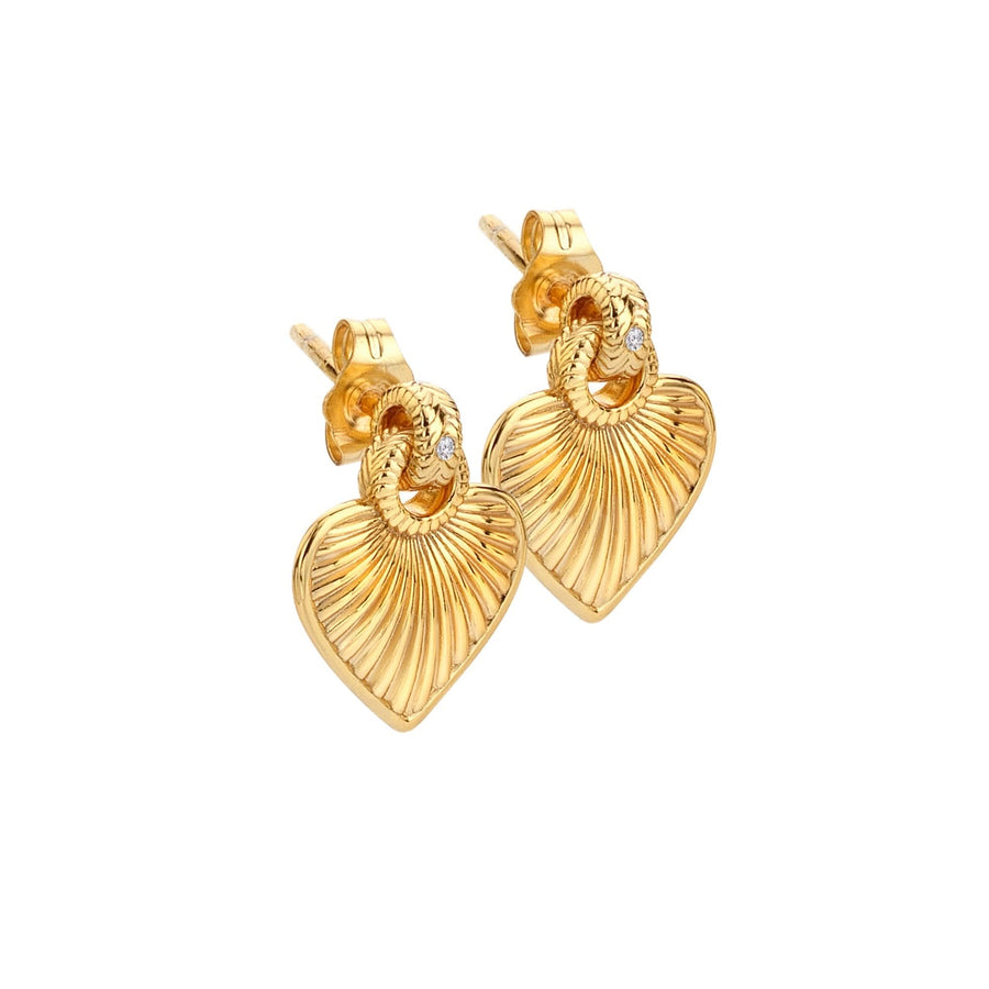 18ct Gold HD X JJ Essence Heart Stud Earring DE807