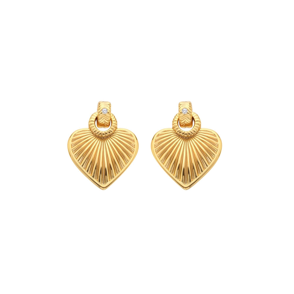 18ct Gold HD X JJ Essence Heart Stud Earring DE807