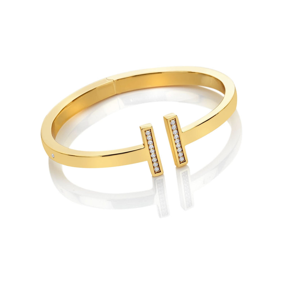 18ct Gold HD X TG T-Bar Bangle DC203