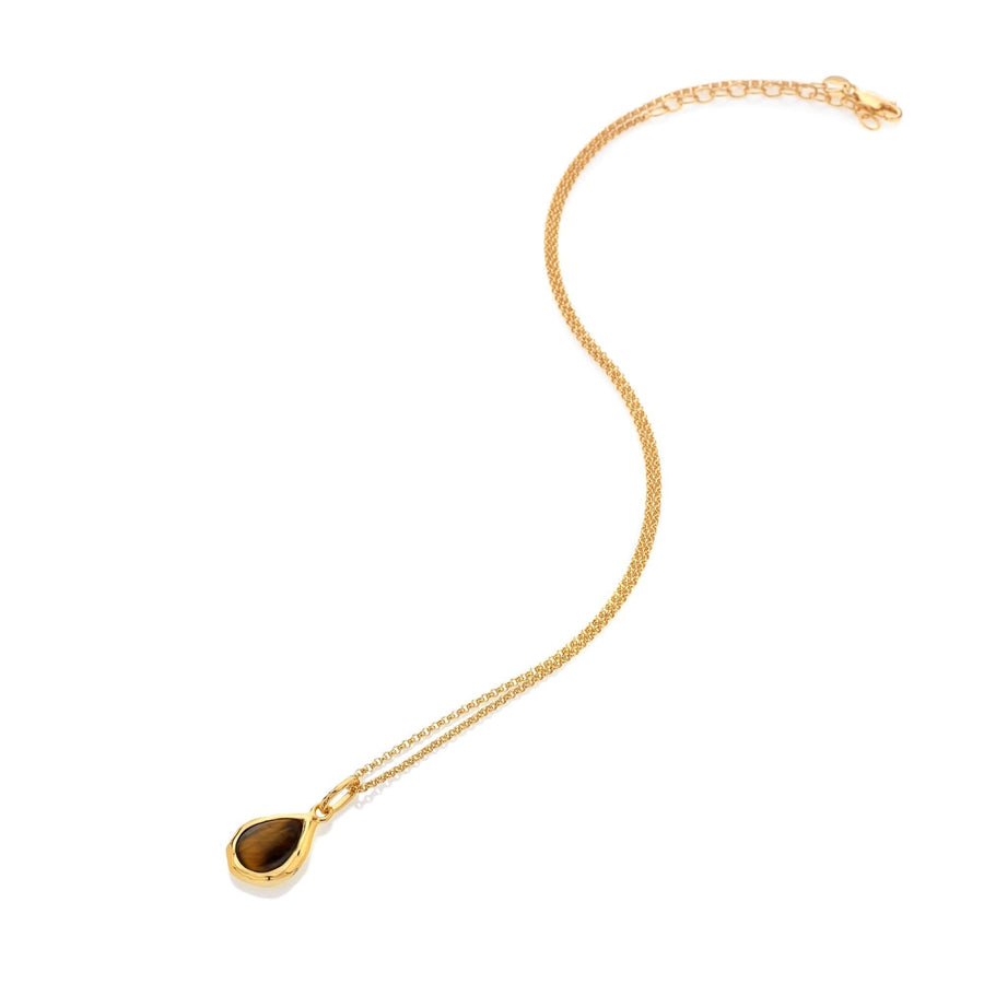 18ct Gold HDXGEM Teardrop Tigers Eye Necklace DP1028