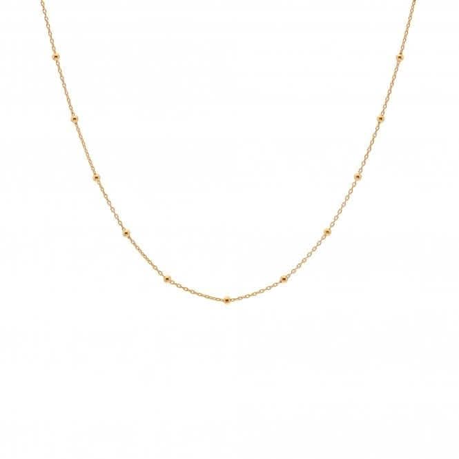 18ct Gold Plated Silver Embrace Beaded Cable Chain 32 - 39cm CH097Hot Diamonds x Jac JossaCH097
