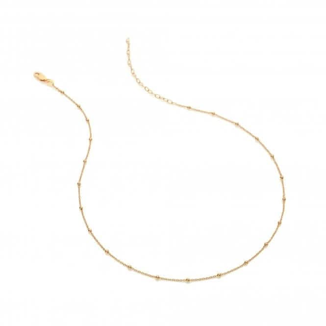 18ct Gold Plated Silver Embrace Beaded Cable Chain - 40-45cm CH098