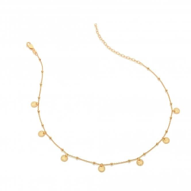 18ct Gold Plated Silver Embrace Droplet Cable Chain -32cm CH108