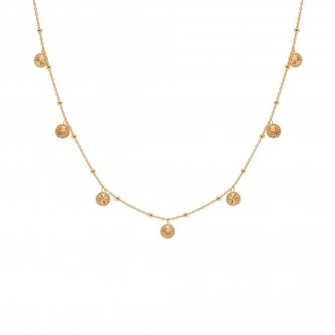 18ct Gold Plated Silver Embrace Droplet Cable Chain -32cm CH108