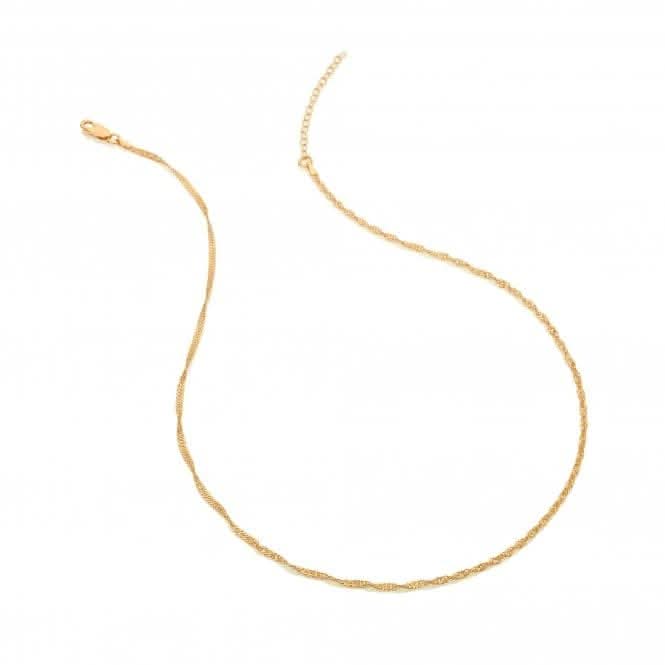 18ct Gold Plated Silver Embrace Singapore Chain - 40-45cm CH105