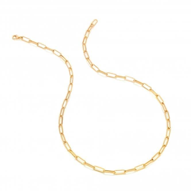 18ct Gold Plated Silver Embrace Statement Round Chain - 50cm CH112