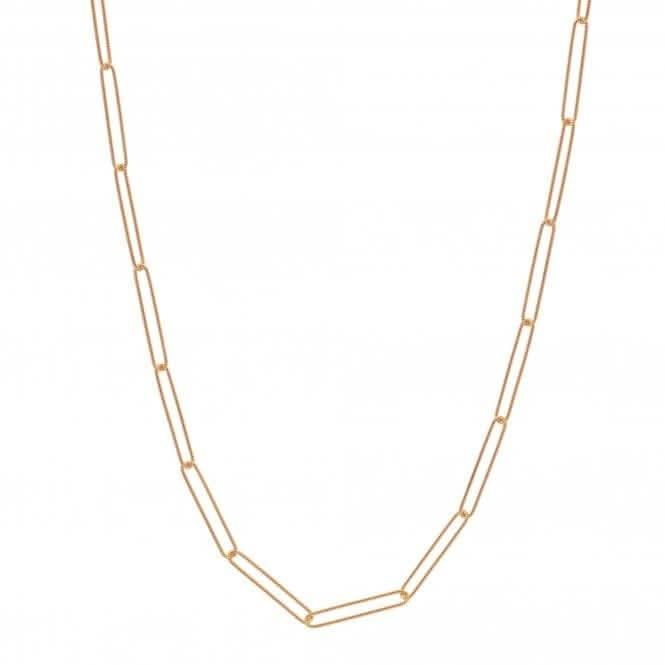 18ct Gold Plated Silver Embrace Twisted Wired Chain - 50cm CH111