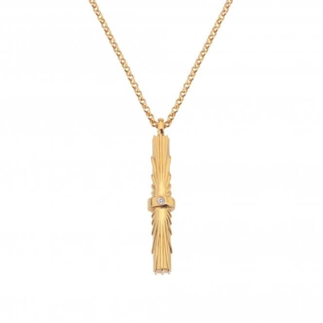 18ct Gold Plated Silver Hope Bar Pendant DP849